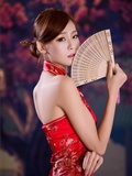 Beautiful Winnie snow red cheongsam sexy charming(2)